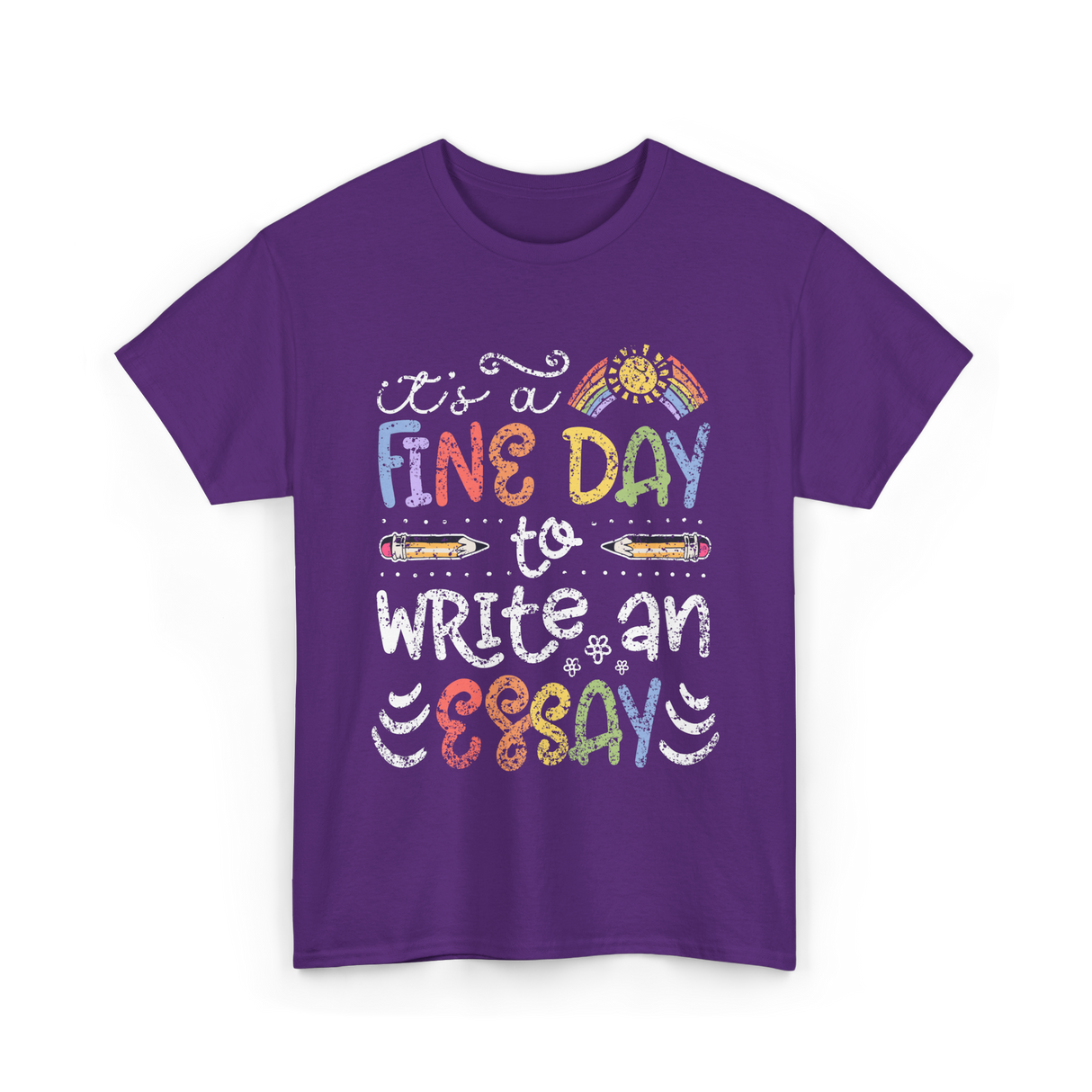 It's A Fine Day Writing T-Shirt - Purple