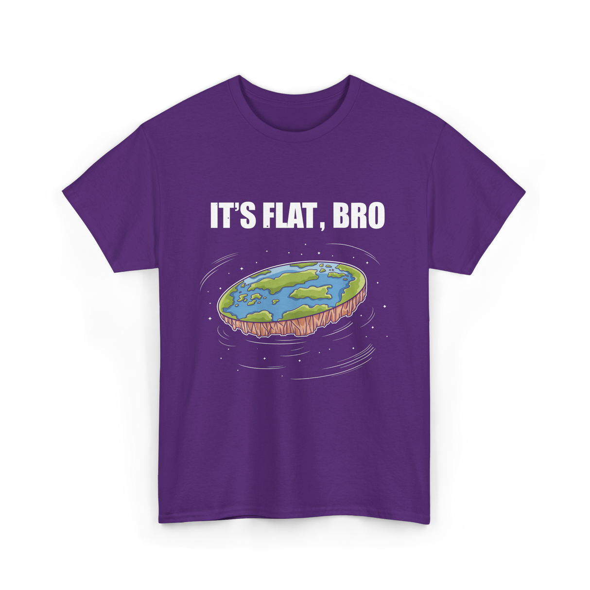 It's Flat Bro Flat Earth T-Shirt - Purple