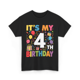 It's My 4th Birthday Celebration T-Shirt - Black