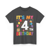 It's My 4th Birthday Celebration T-Shirt - Dark Heather