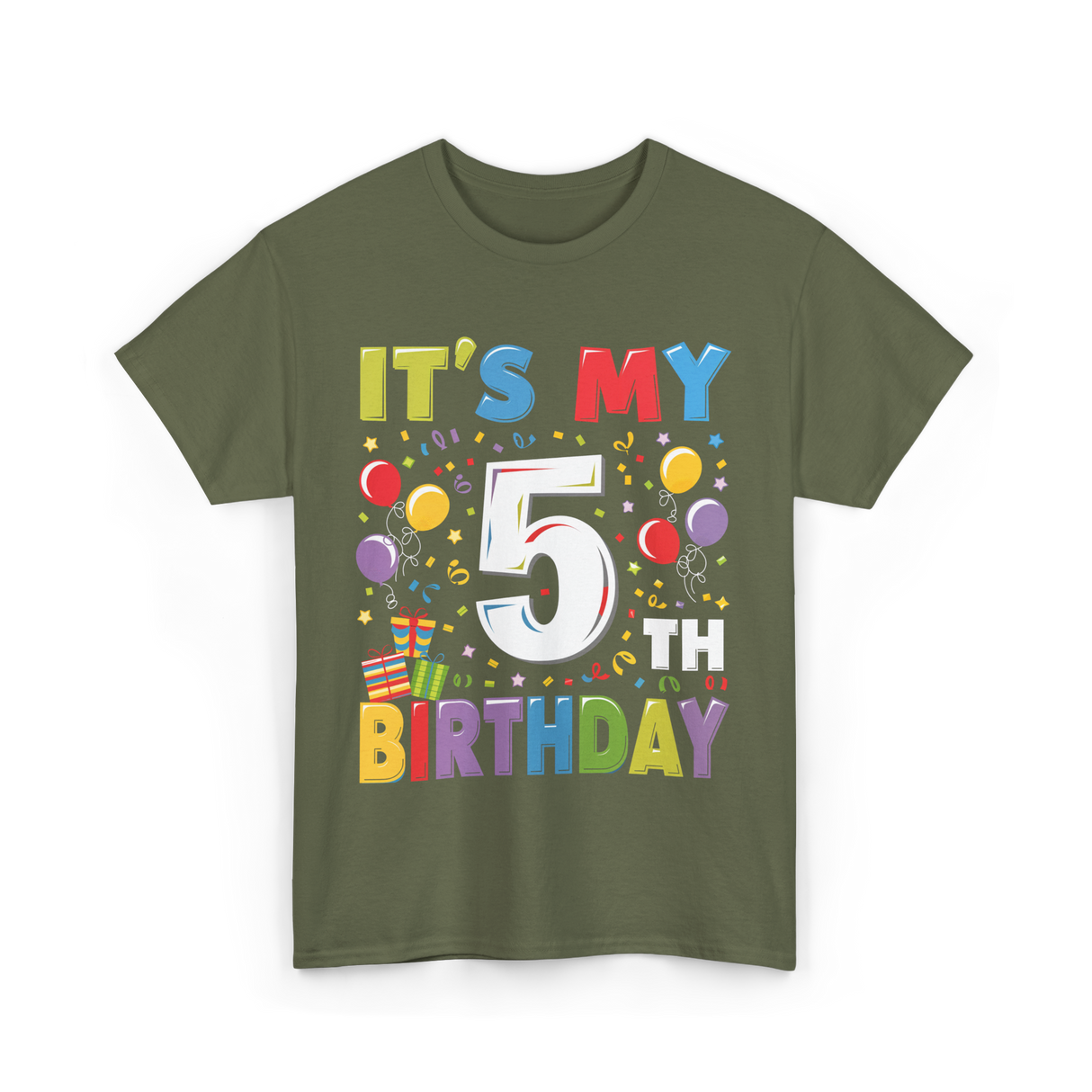 It's My 5th Birthday T-Shirt - Military Green