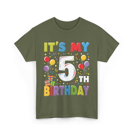 It's My 5th Birthday T-Shirt - Military Green