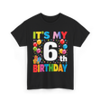 It's My 6th Birthday Celebration T-Shirt - Black