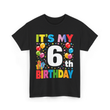 It's My 6th Birthday Celebration T-Shirt - Black