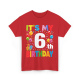 It's My 6th Birthday Celebration T-Shirt - Red