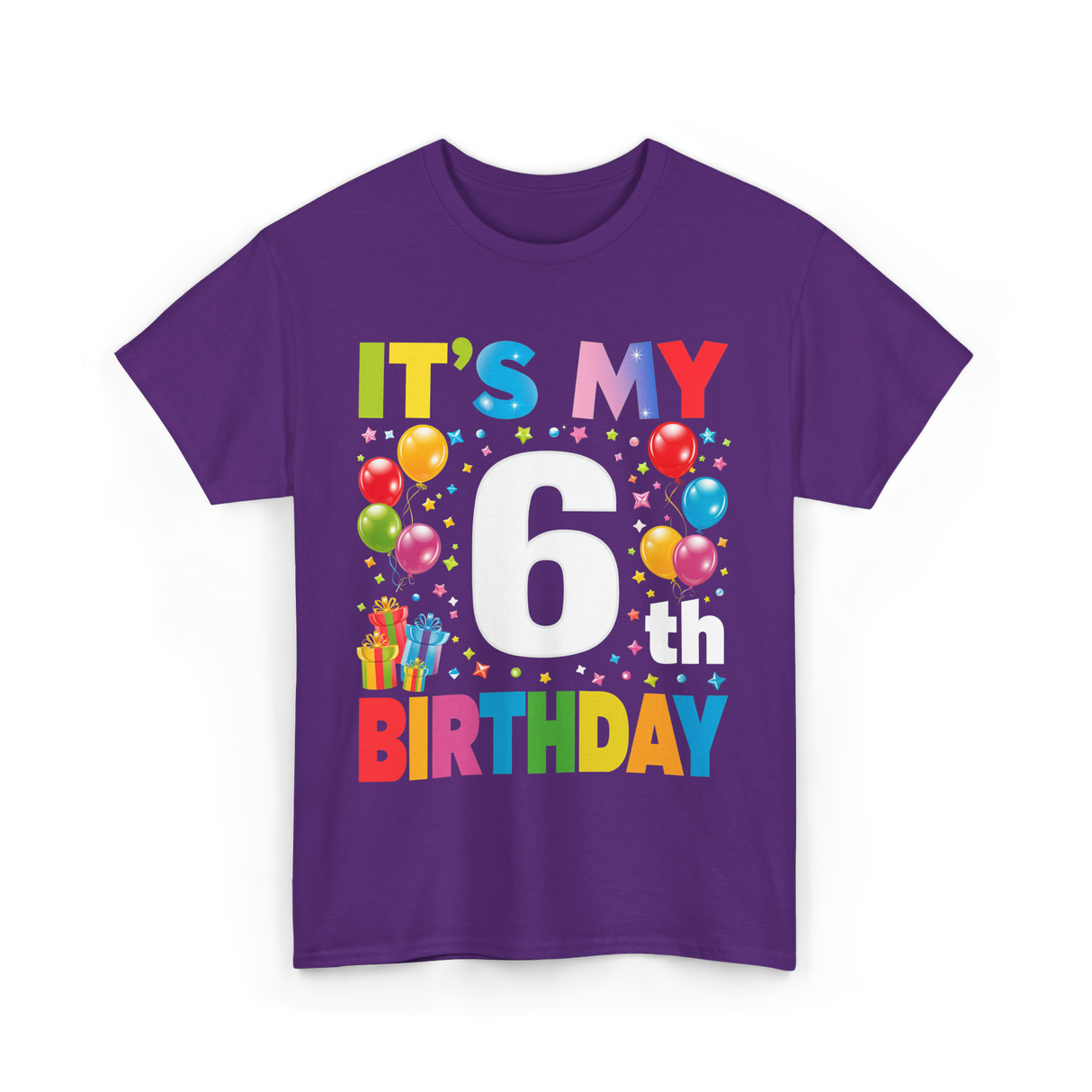 It's My 6th Birthday Celebration T-Shirt - Purple