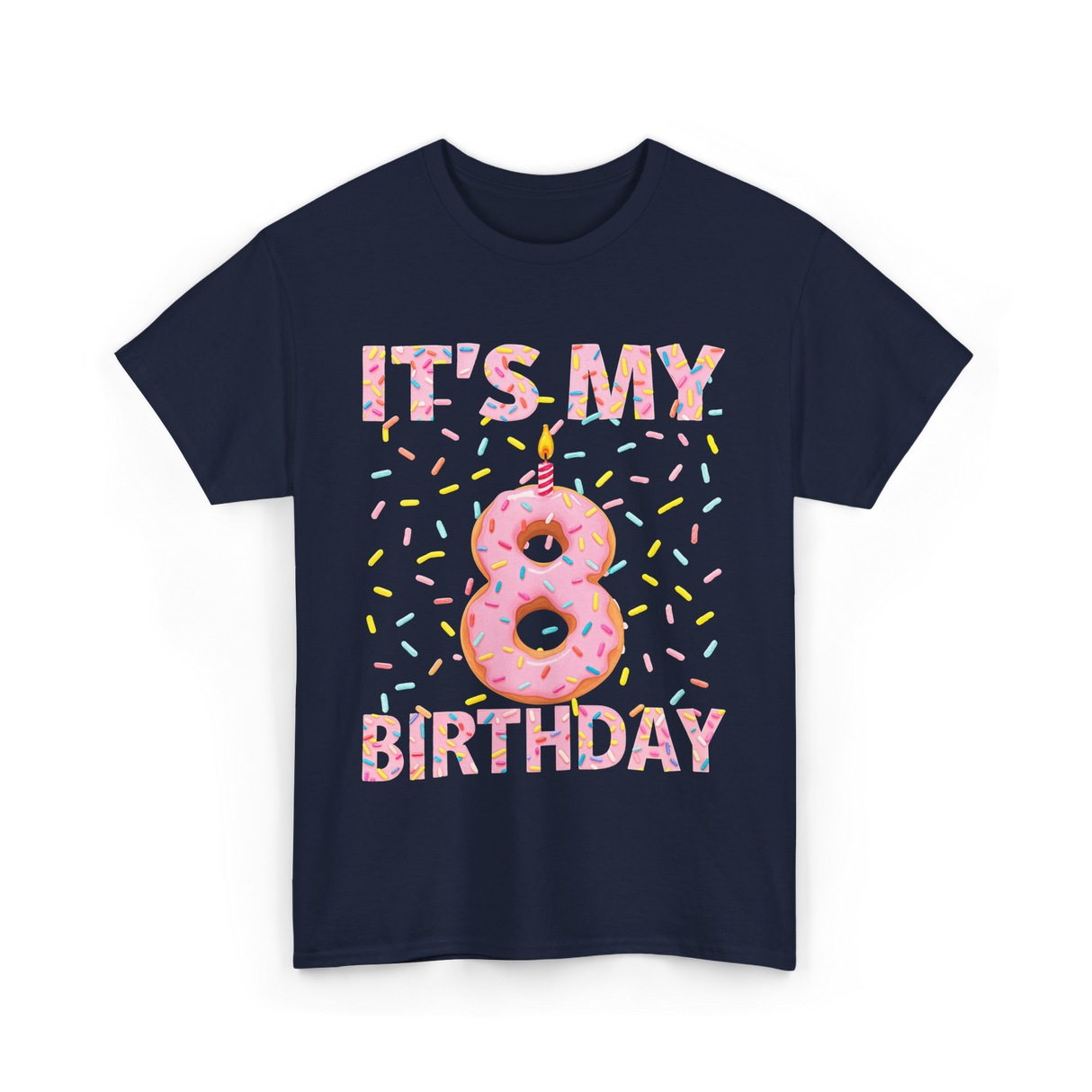 It's My 8 Birthday Celebration T-Shirt - Navy