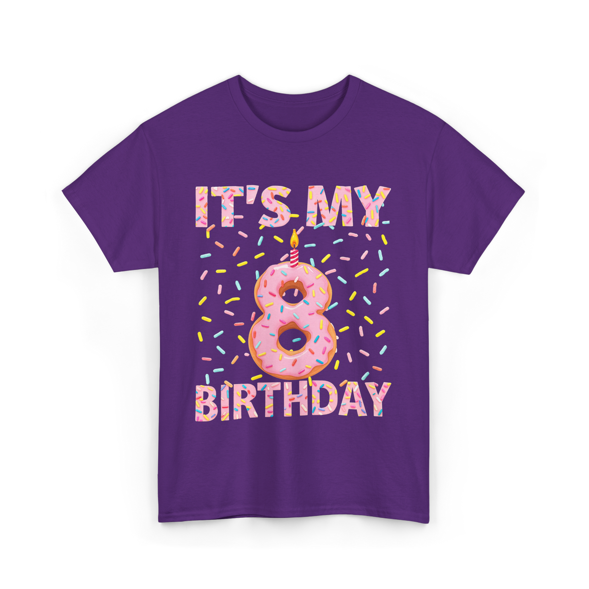 It's My 8 Birthday Celebration T-Shirt - Purple