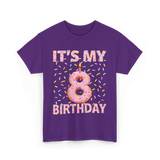 It's My 8 Birthday Celebration T-Shirt - Purple