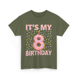 It's My 8 Birthday Celebration T-Shirt - Military Green