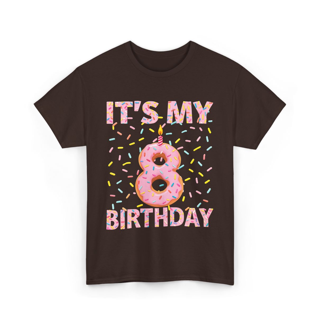 It's My 8 Birthday Celebration T-Shirt - Dark Chocolate