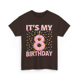 It's My 8 Birthday Celebration T-Shirt - Dark Chocolate