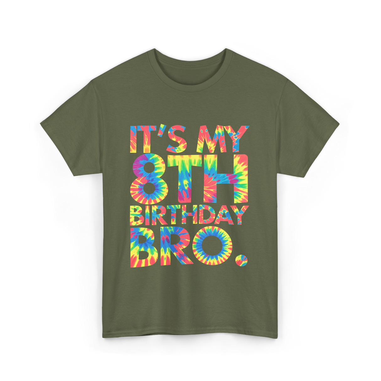 It's My 8th Birthday Bro Birthday T-Shirt - Military Green