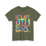 It's My 8th Birthday Bro Birthday T-Shirt - Military Green