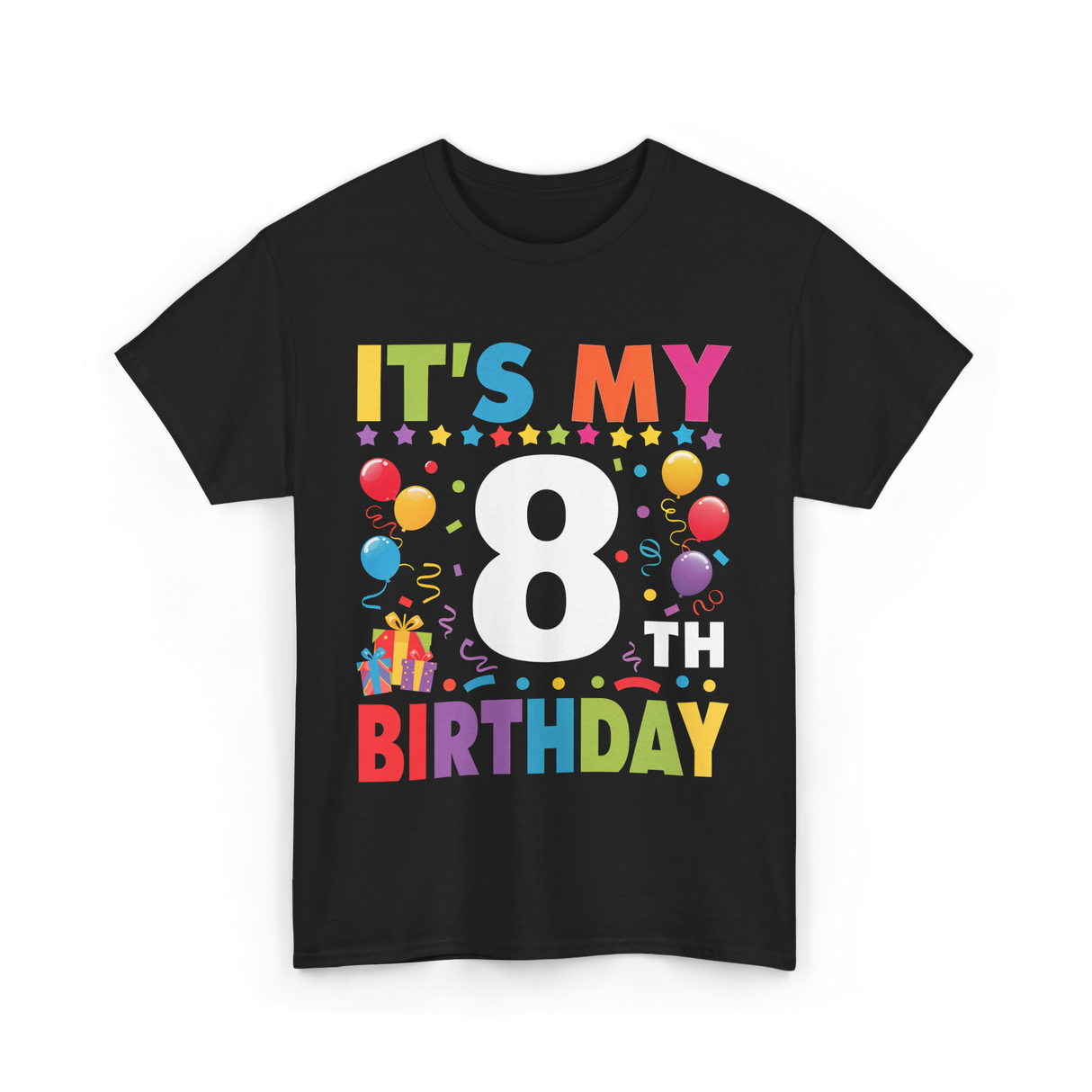 It's My 8th Birthday T-Shirt - Black