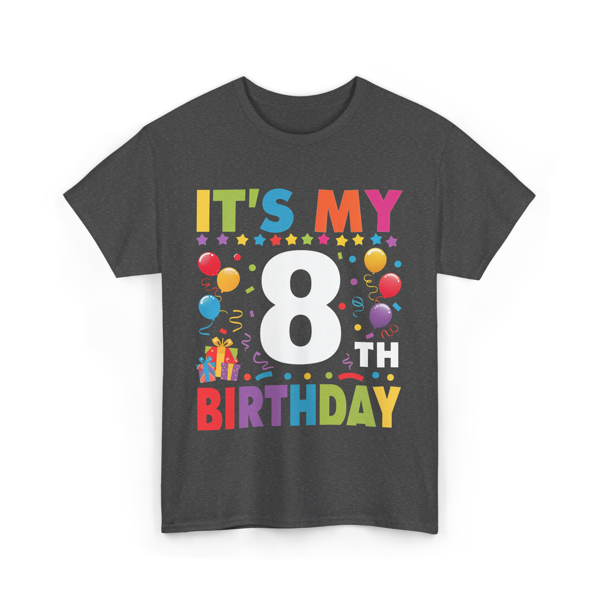 It's My 8th Birthday T-Shirt - Dark Heather