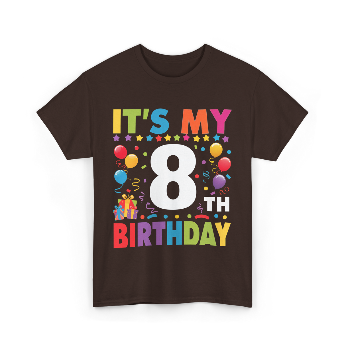 It's My 8th Birthday T-Shirt - Dark Chocolate