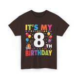 It's My 8th Birthday T-Shirt - Dark Chocolate