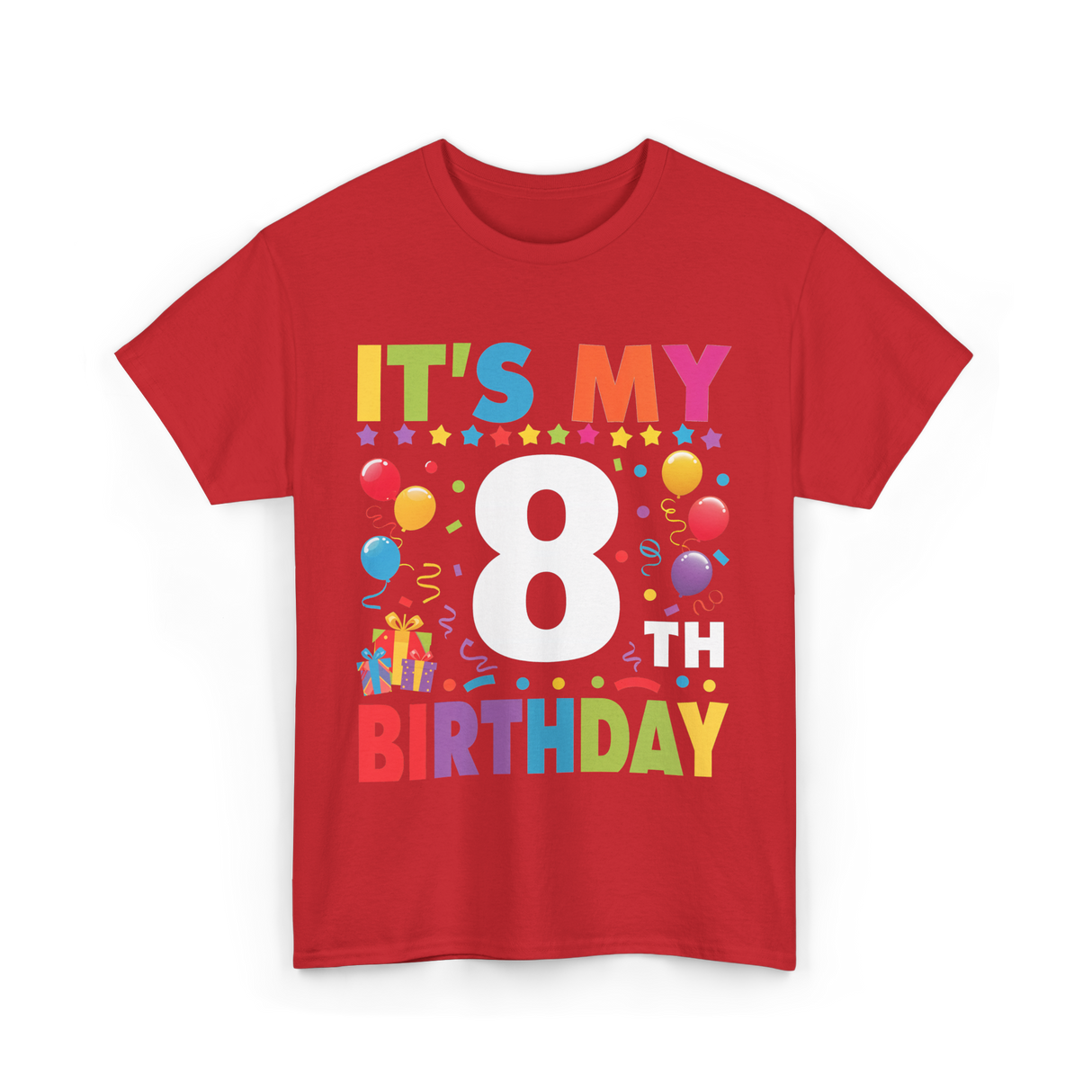 It's My 8th Birthday T-Shirt - Red