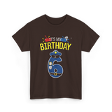 It's My Birthday 6 Police Officer T-Shirt - Dark Chocolate