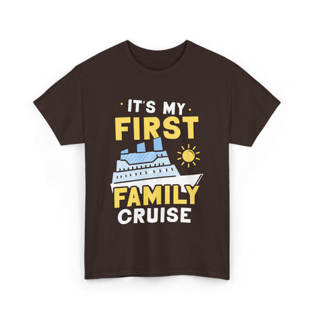 It's My First Family Cruise Travel T-Shirt - Dark Chocolate