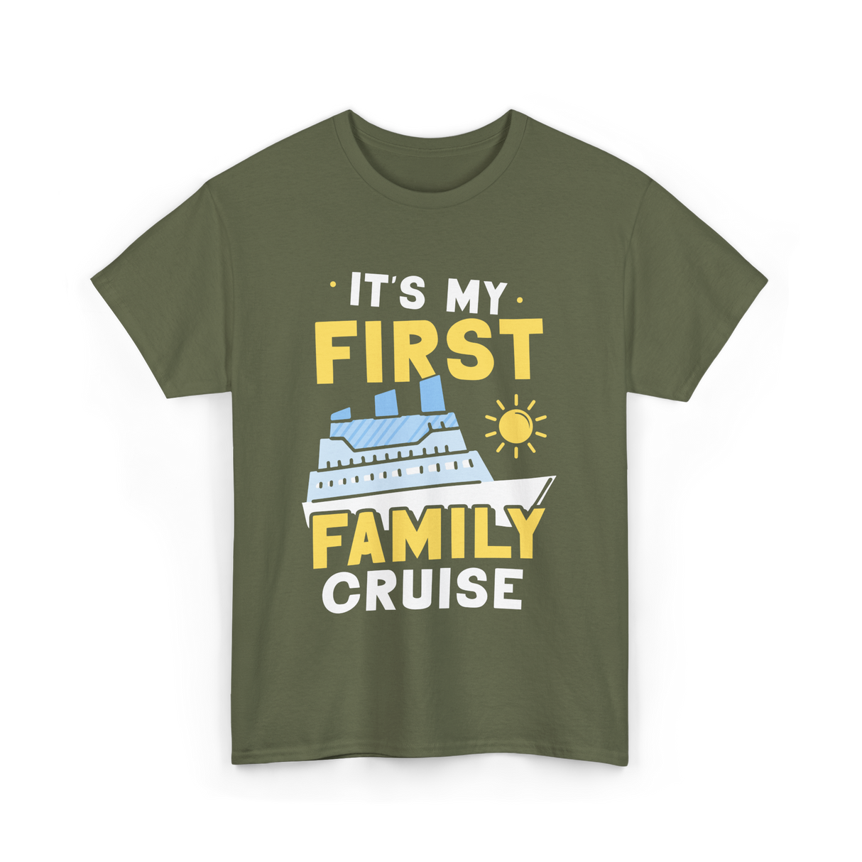 It's My First Family Cruise Travel T-Shirt - Military Green