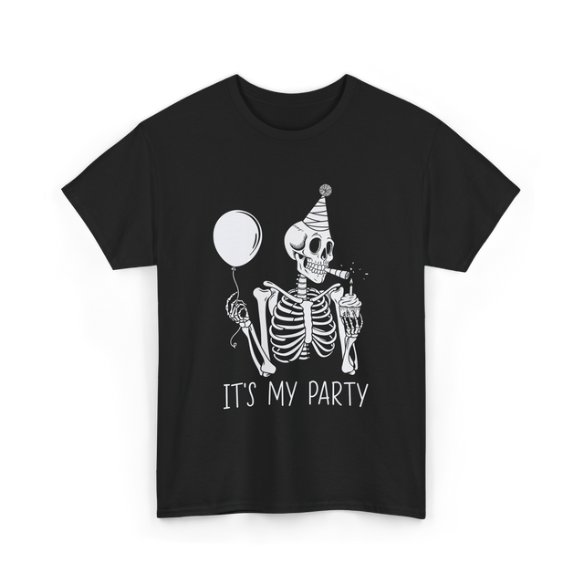 It's My Party Skeleton Costume T-Shirt - Black