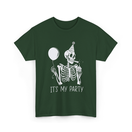 It's My Party Skeleton Costume T-Shirt - Forest Green