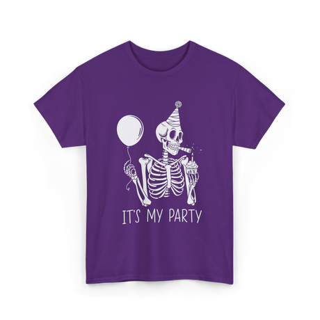 It's My Party Skeleton Costume T-Shirt - Purple