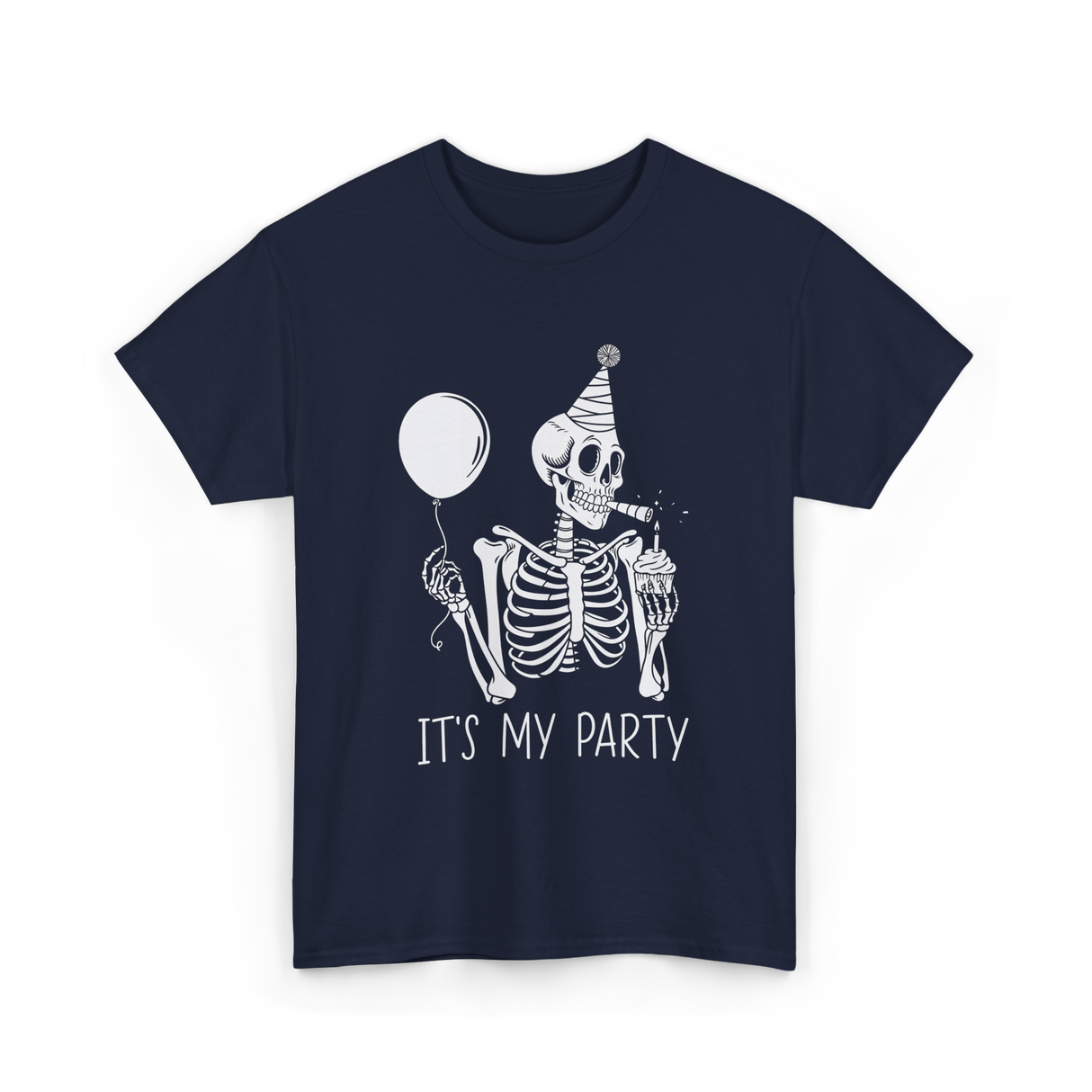 It's My Party Skeleton Costume T-Shirt - Navy