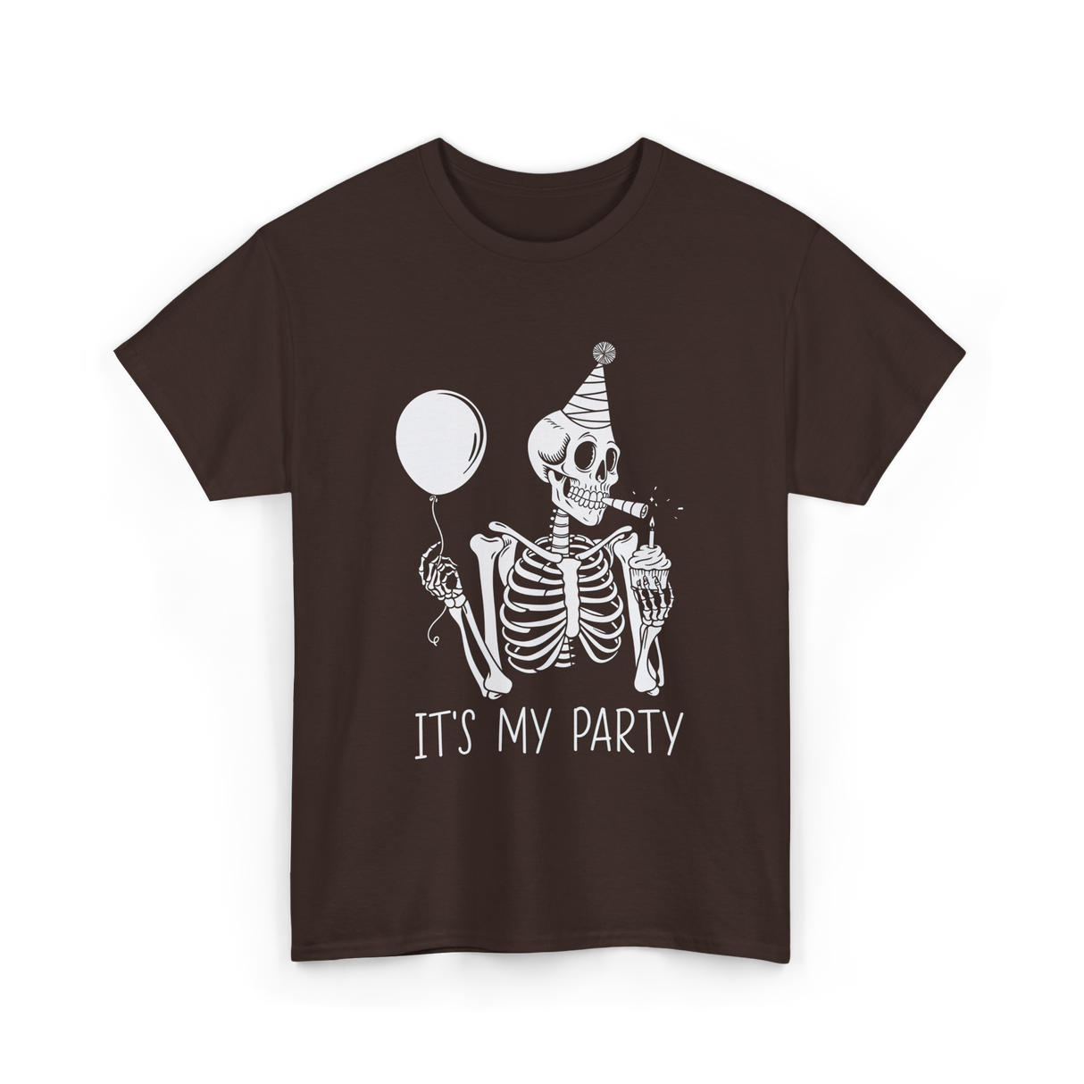 It's My Party Skeleton Costume T-Shirt - Dark Chocolate