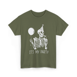 It's My Party Skeleton Costume T-Shirt - Military Green