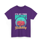 It's My Twin Brother Birthday Twins T-Shirt - Purple