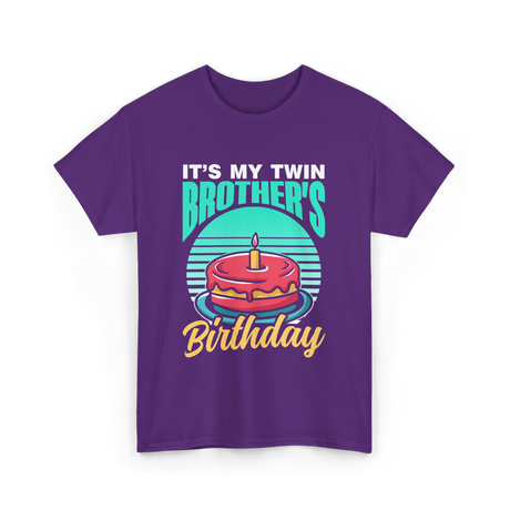 It's My Twin Brother Birthday Twins T-Shirt - Purple