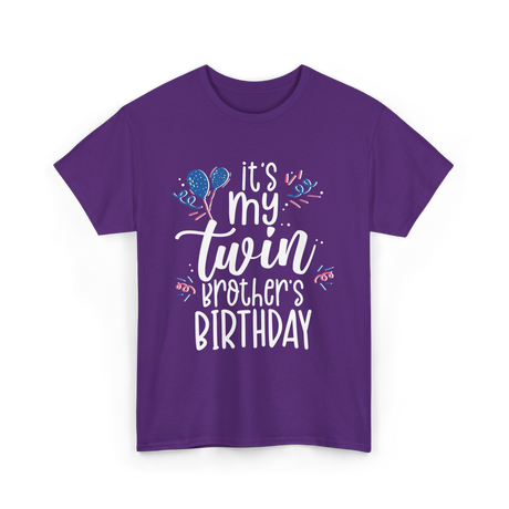 It's My Twin Brother Birthday Twins T-Shirt - Purple