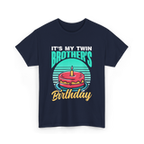 It's My Twin Brother Birthday Twins T-Shirt - Navy