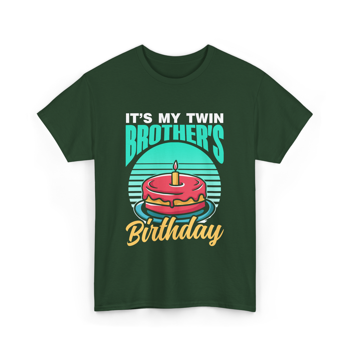 It's My Twin Brother Birthday Twins T-Shirt - Forest Green