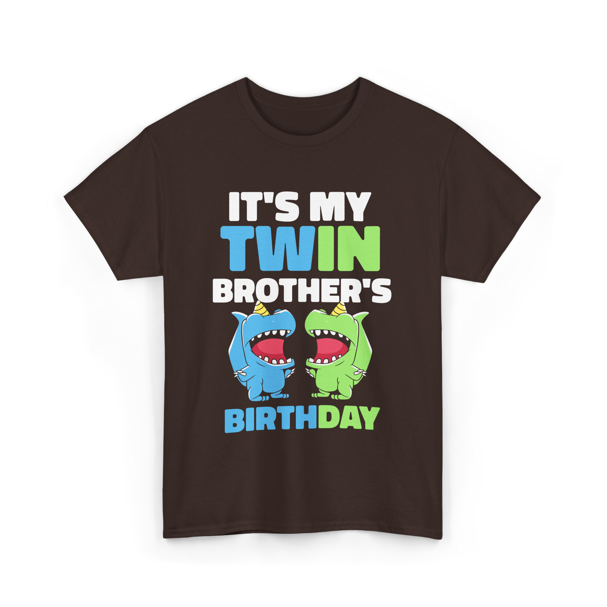 It's My Twin Brother's Birthday Twins T-Shirt - Dark Chocolate