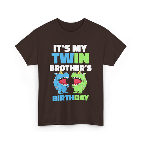 It's My Twin Brother's Birthday Twins T-Shirt - Dark Chocolate