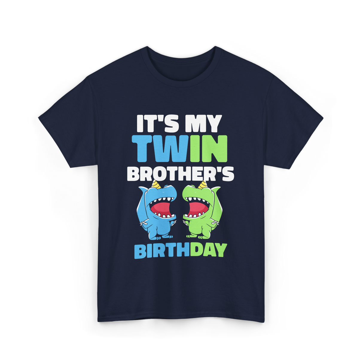 It's My Twin Brother's Birthday Twins T-Shirt - Navy