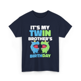 It's My Twin Brother's Birthday Twins T-Shirt - Navy