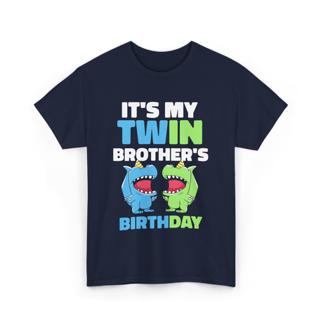 It's My Twin Brother's Birthday Twins T-Shirt - Navy