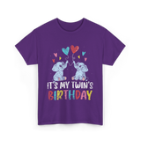 It's My Twin's Birthday Elephant T-Shirt - Purple