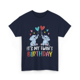 It's My Twin's Birthday Elephant T-Shirt - Navy