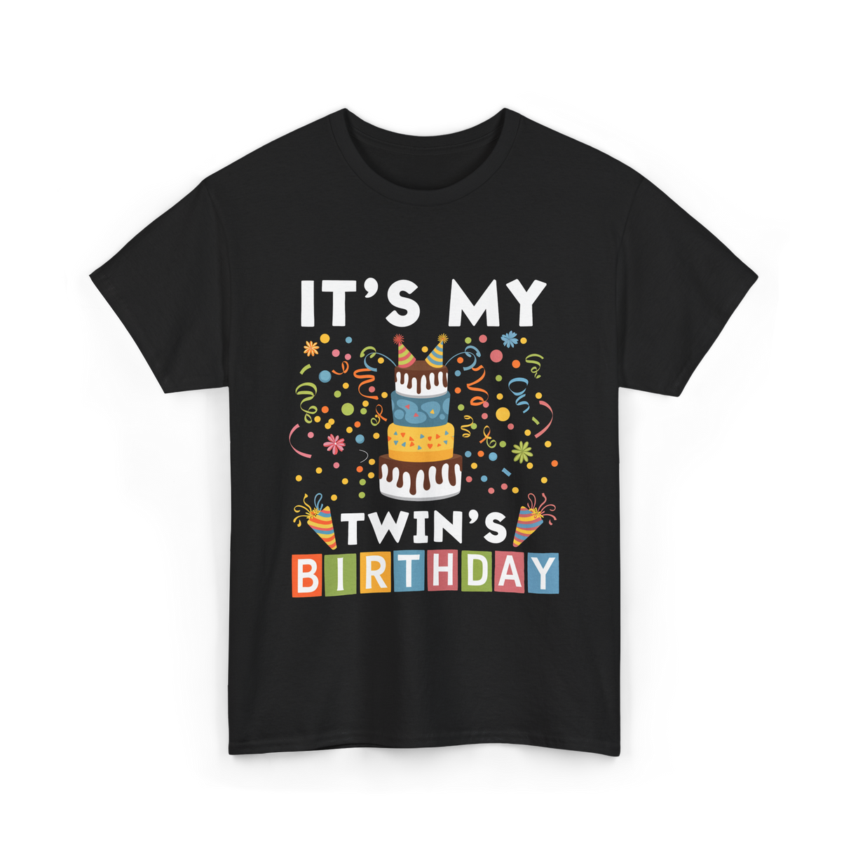 It's My Twin's Birthday T-Shirt - Black