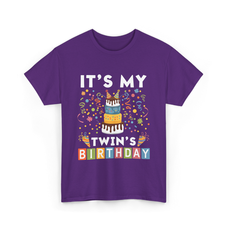 It's My Twin's Birthday T-Shirt - Purple