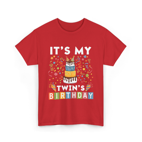 It's My Twin's Birthday T-Shirt - Red