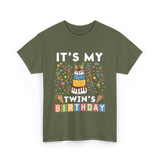 It's My Twin's Birthday T-Shirt - Military Green