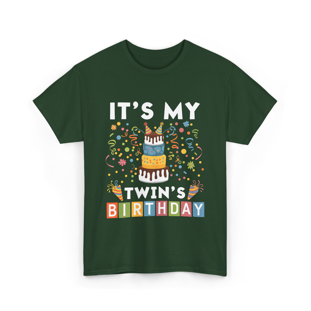 It's My Twin's Birthday T-Shirt - Forest Green