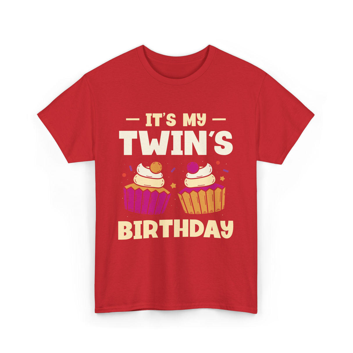 It's My Twin's Birthday Twins T-Shirt - Red